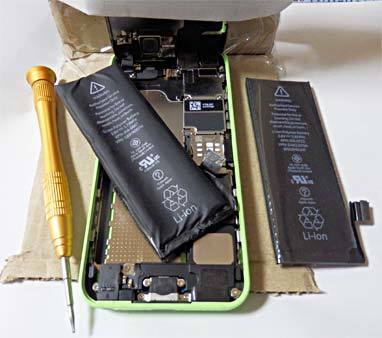 iPhone5Cのバッテリー交換